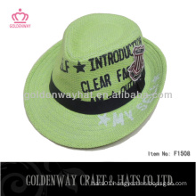 lovely custom design high printing fedora hats for kids paper straw summer cowboy hat